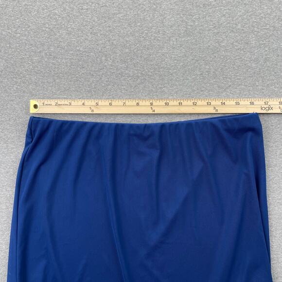 AFRM Skirt XL Blue Mesh Midi Pull On Stretch Lined Lightweight Rave Clubwear - Picture 4 of 10